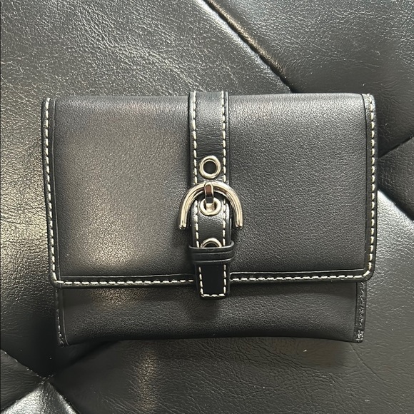 Coach Black Leather Wallets with Polished Finish - Picture 1 of 4